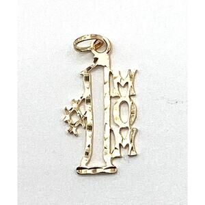 14K Yellow Gold 1 Mom Pendant